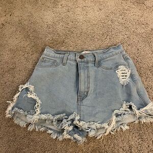 Distressed Denim Shorts